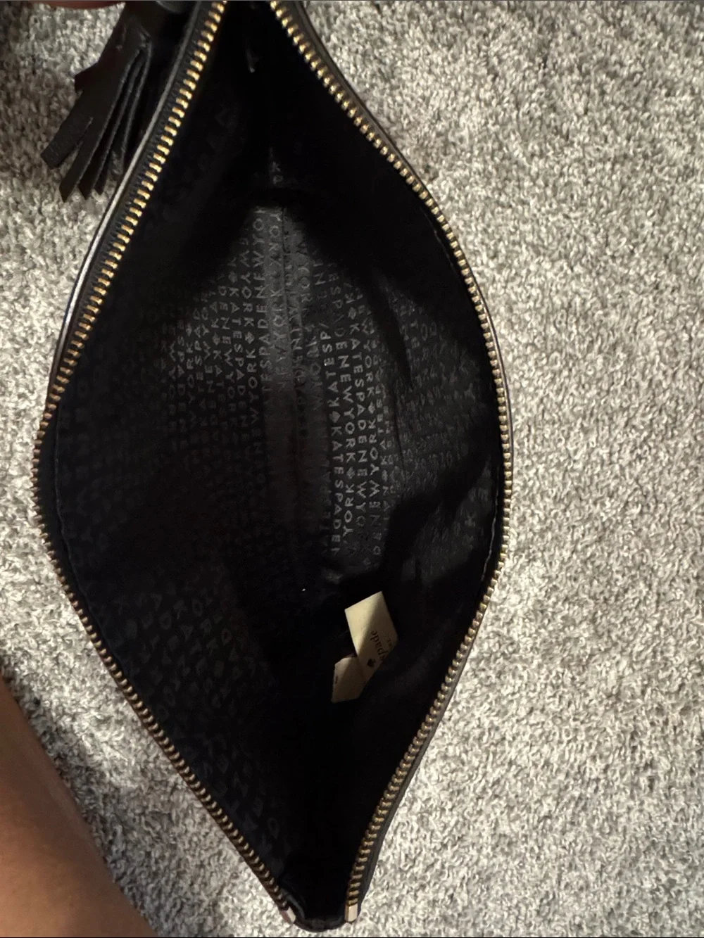 kate spade Black Leather Zip Pouch